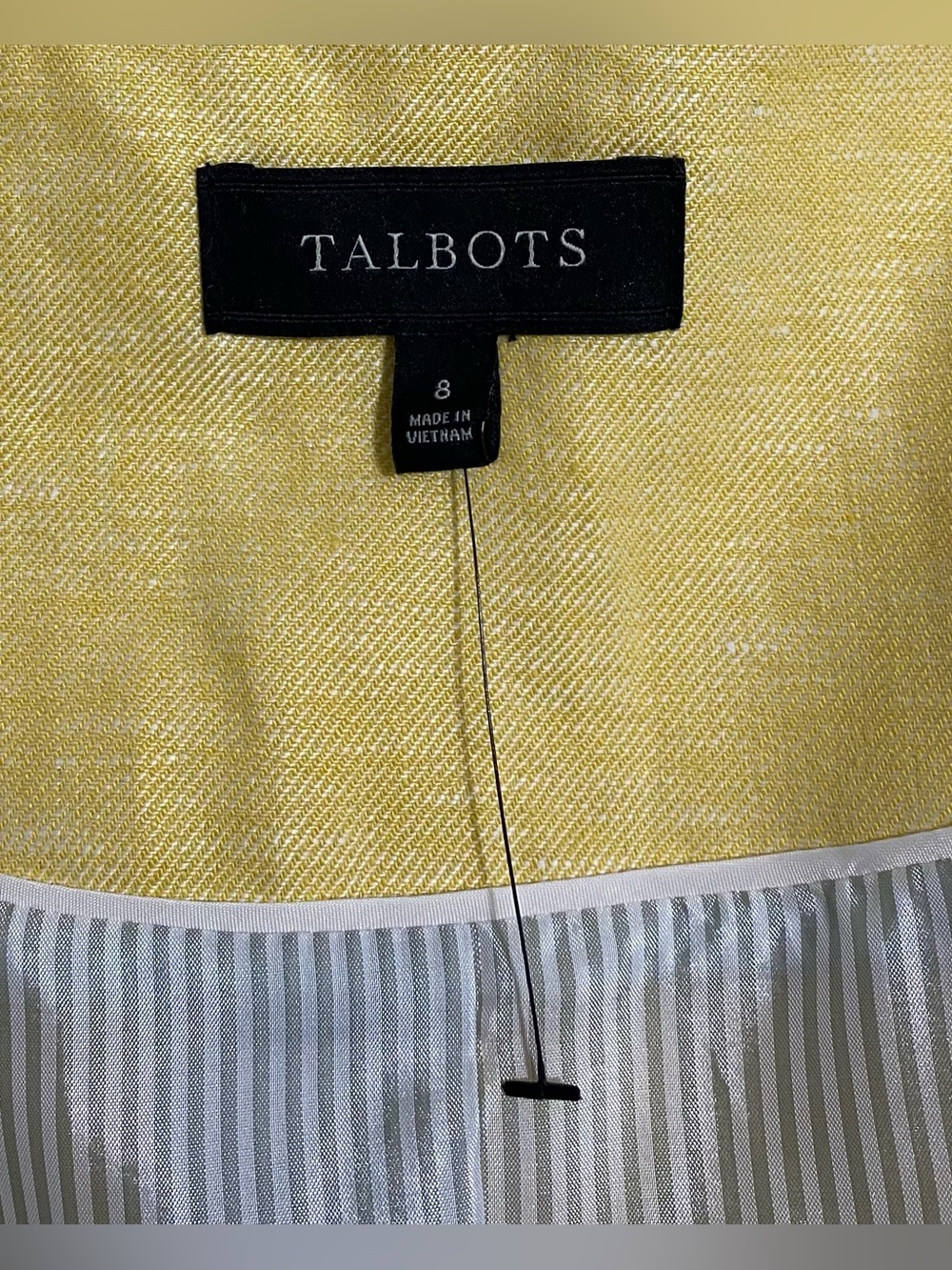 Talbots Yellow Linen Single-Button Blazer - Picture 10 of 16
